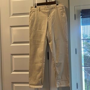 NWT LOFT girlfriend chino khaki 10